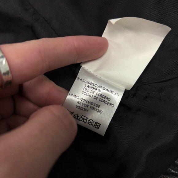 Faith Connexion Lambskin Leather Biker Jacket - Picture 6 of 7